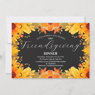 Invitation Fête de l'Ami Dîner d'Action de grâce Automne
