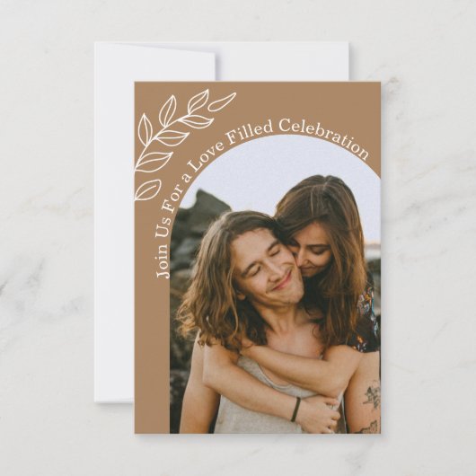 Invitation fête de l'amour, boho arch 2 photos mariage (Devant)