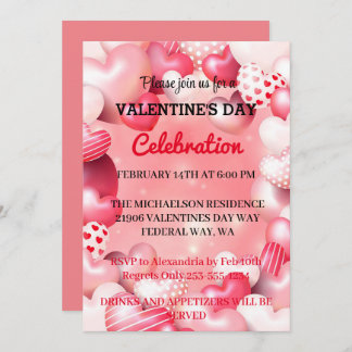 Invitation Fête de l'amour de la Saint-Valentin romantique ro