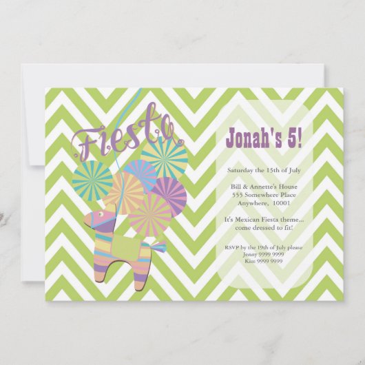 Invitation Fête de l'âne Pinata (Devant)