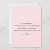 Invitation Fête de Lange Thème Lapin Rose (Dos)