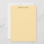 Invitation Fête de l'anniversaire (Dos)