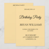 Invitation Fête de l'anniversaire (Devant / Derrière)