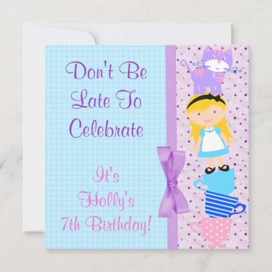 Invitation Fête De L'Anniversaire D'Alice Au Pays Des Merveil (Devant)