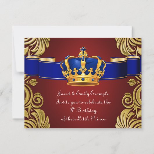 Invitation Fête de l'anniversaire de la Couronne royale (Devant)