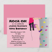 Invitation Fête de l'anniversaire de la Escalade de Girl's Ro (Devant / Derrière)