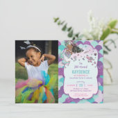 Invitation Fête de l'anniversaire de la Sirène afro-américain (Debout devant)