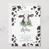 Invitation Fête de l'anniversaire de la vache Ferme du ranch  (Devant)