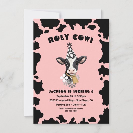 Invitation Fête de l'Anniversaire de la Vache Sainte (Devant)