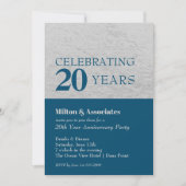 Invitation Fête de l'anniversaire de l'entreprise Bleu et arg (Devant)