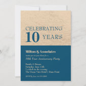 Invitation Fête de l'anniversaire de l'entreprise Bleu & Or (Devant)