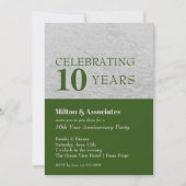 Invitation Fête de l'anniversaire de l'entreprise Green Silve (Devant)