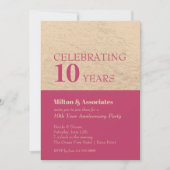 Invitation Fête de l'anniversaire de l'entreprise Hot Pink &  (Devant)