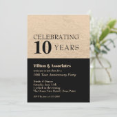 Invitation Fête de l'anniversaire de l'entreprise Noir & Or (Debout devant)