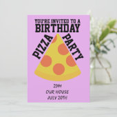 INVITATION FÊTE DE L'ANNIVERSAIRE DE PIZZA ! CARTON D'INVITAT (Debout devant)
