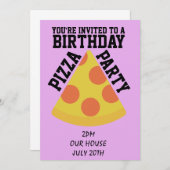 INVITATION FÊTE DE L'ANNIVERSAIRE DE PIZZA ! CARTON D'INVITAT (Devant / Derrière)