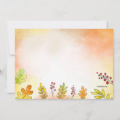 Invitation Fête de l'anniversaire de Thanksgiving (Dos)