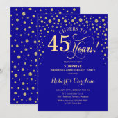 Invitation Fête de l'anniversaire des 45 ans de Surprise Blue (Devant / Derrière)