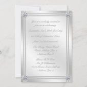 Invitation Fête de l'anniversaire des effets d'argent et de d (Dos)