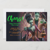 Invitation Fête de l'Anniversaire d'Halloween, Frankenstein & (Devant)