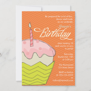 Invitation Fête de l'anniversaire du Big Cupcake