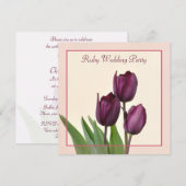 Invitation Fête de l'anniversaire du carré des tulipes violet (Devant / Derrière)