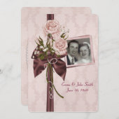 Invitation Fête de l'anniversaire du mariage (Devant / Derrière)