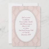 Invitation Fête de l'anniversaire du mariage (Dos)