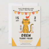 Invitation Fête de l'anniversaire du tigre joyeux (Devant)