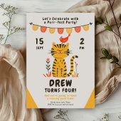 Invitation Fête de l'anniversaire du tigre joyeux