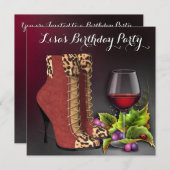 Invitation Fête de l'Anniversaire du vin rouge (Devant / Derrière)