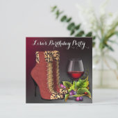 Invitation Fête de l'Anniversaire du vin rouge (Debout devant)