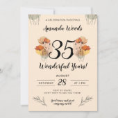 Invitation Fête de l'Anniversaire Floral (Devant)