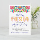 Invitation Fête de l'anniversaire Floral mexicain (Debout devant)