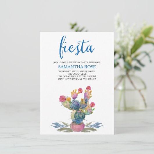 Invitation Fête de l'aquarelle Cactus (Debout devant)