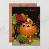 Invitation Fête de l'Araignée d'Halloween (Devant / Derrière)