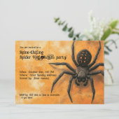 Invitation Fête de l'Araignée friteuse HALLOWEEN (Debout devant)