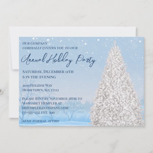 Invitation Fête de l'Arbre Couvert De Neige (Devant)