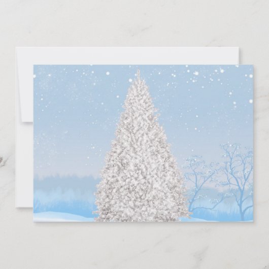 Invitation Fête de l'Arbre Couvert De Neige (Dos)