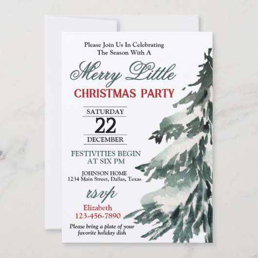 Invitation Fête de l'arbre de Noël (Devant)