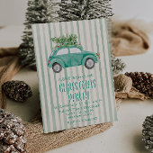 Invitation Fête de l'arbre de Noël à main verte