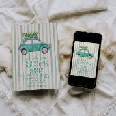 Invitation Fête de l'arbre de Noël à main verte