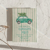 Invitation Fête de l'arbre de Noël à main verte