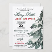 Invitation Fête de l'Arbre de Noël Floconneux (Devant)