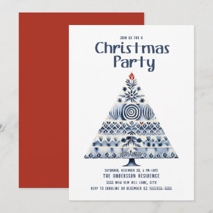 Invitation Fête de l'arbre de Noël nordique scandinave
