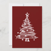 Invitation Fête de l'arbre de Noël rouge et blanc (Dos)
