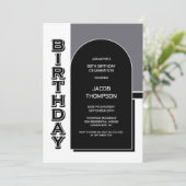 Invitation Fête de l'Arc Noir d'Anniversaire moderne (Debout devant)