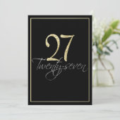 Invitation Fête de l'Argent Formal Noir et Or 27e anniversair (Debout devant)