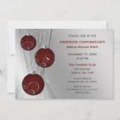 Invitation Fête de l'argent rouge Festive Corporate Festive (Devant)