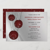Invitation Fête de l'argent rouge Festive Corporate Festive (Devant / Derrière)